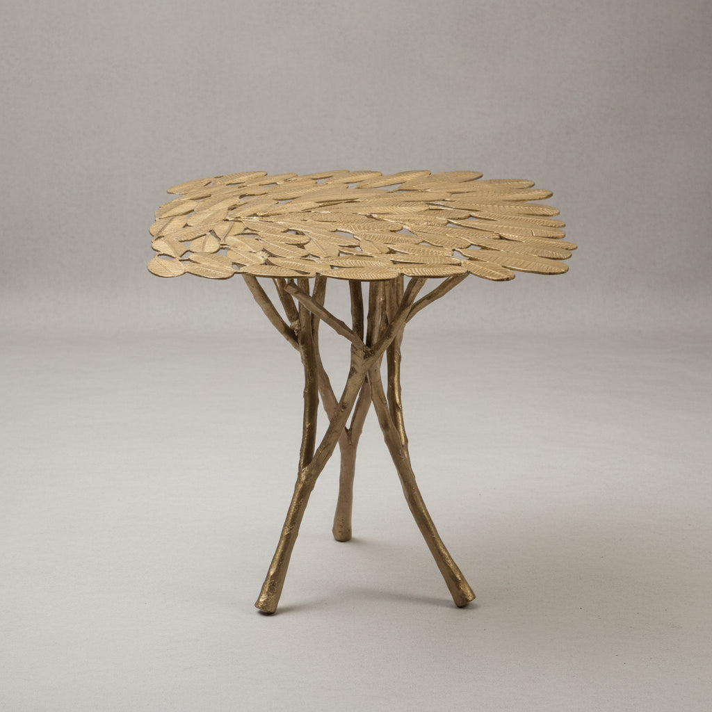 Table Champa Leaf Swirl Gold