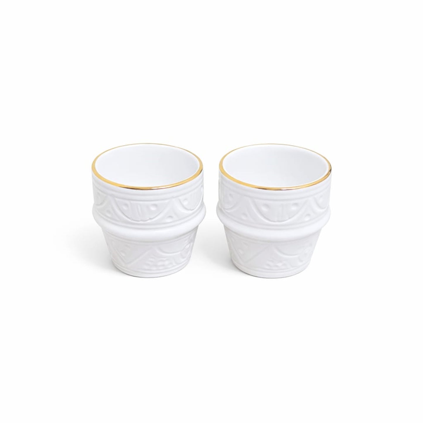 Espresso Ceramic Cup Impression Gold Set of 2