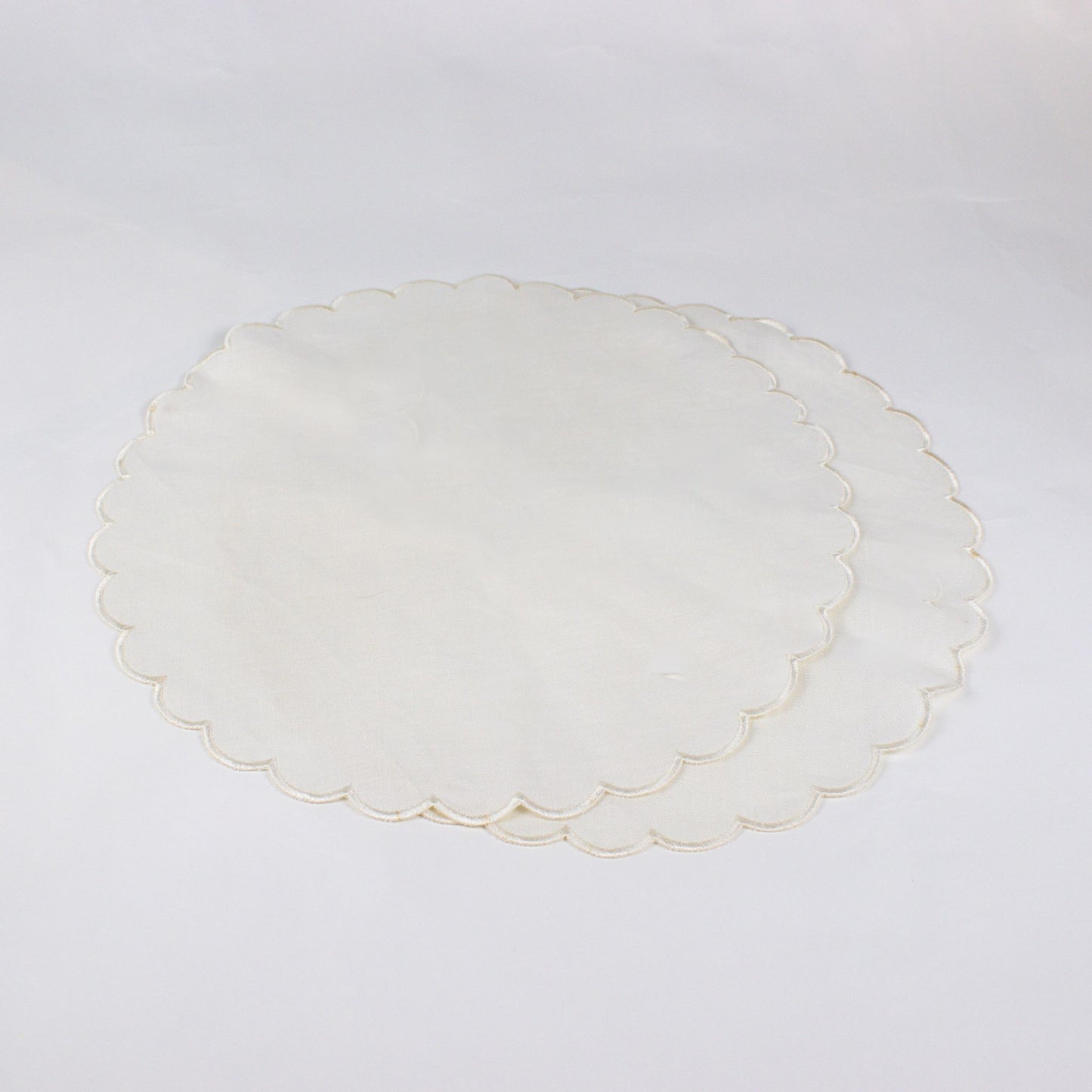 Linen Tray Cloth with Timeless Charm Set of 2