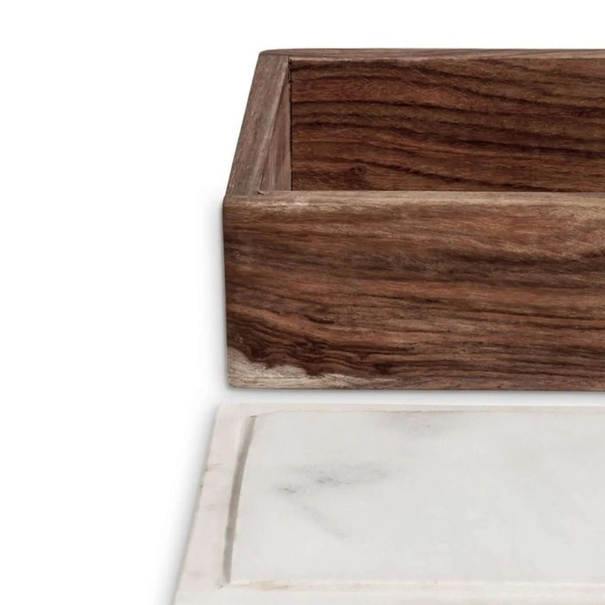 Marblelous Wooden Box Large with White Lid - Pieces SA