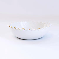 Load image into Gallery viewer, Large Deep Dish Tazza White Gold Ceramic
