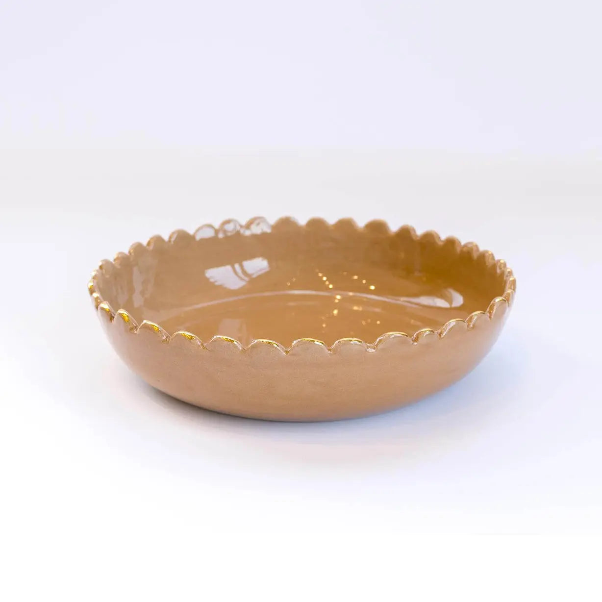 Large Deep Dish Tazza Sand Gold Ceramic - Pieces SA