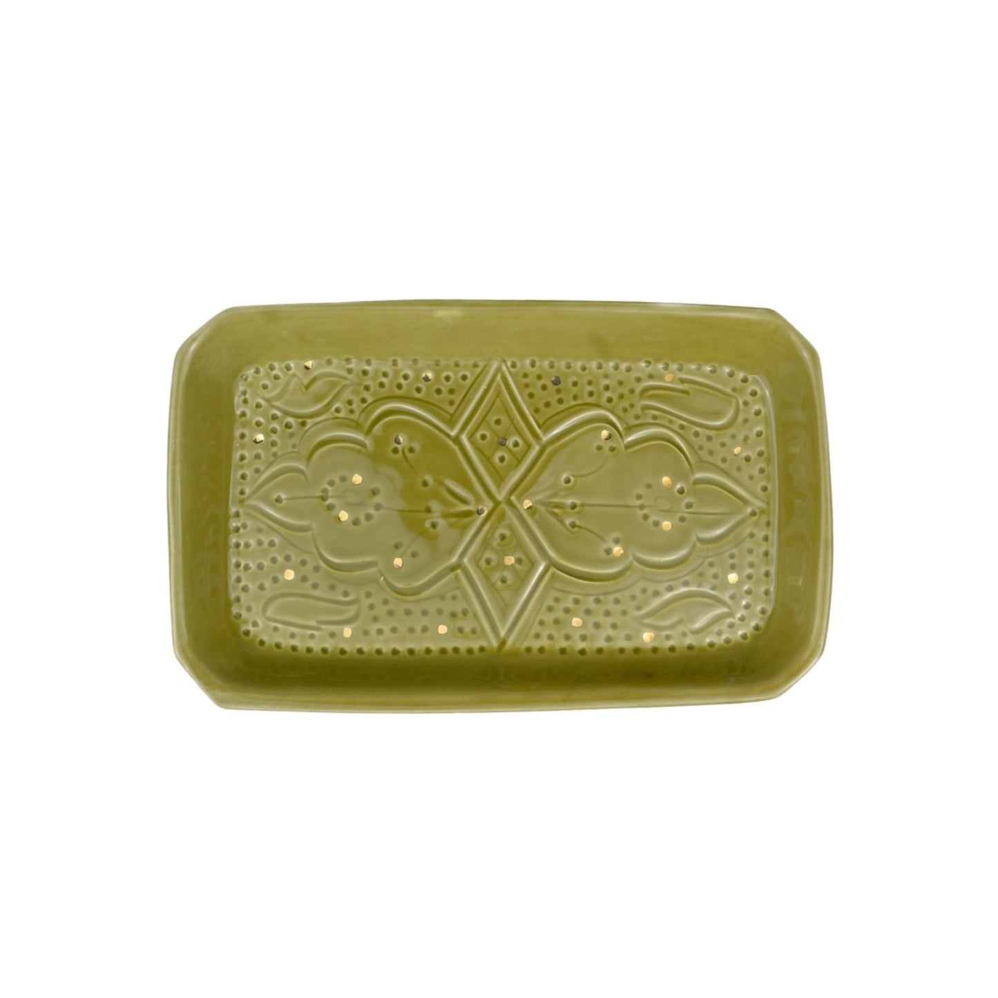 Rectangular Tray Impression Gold Ceramic