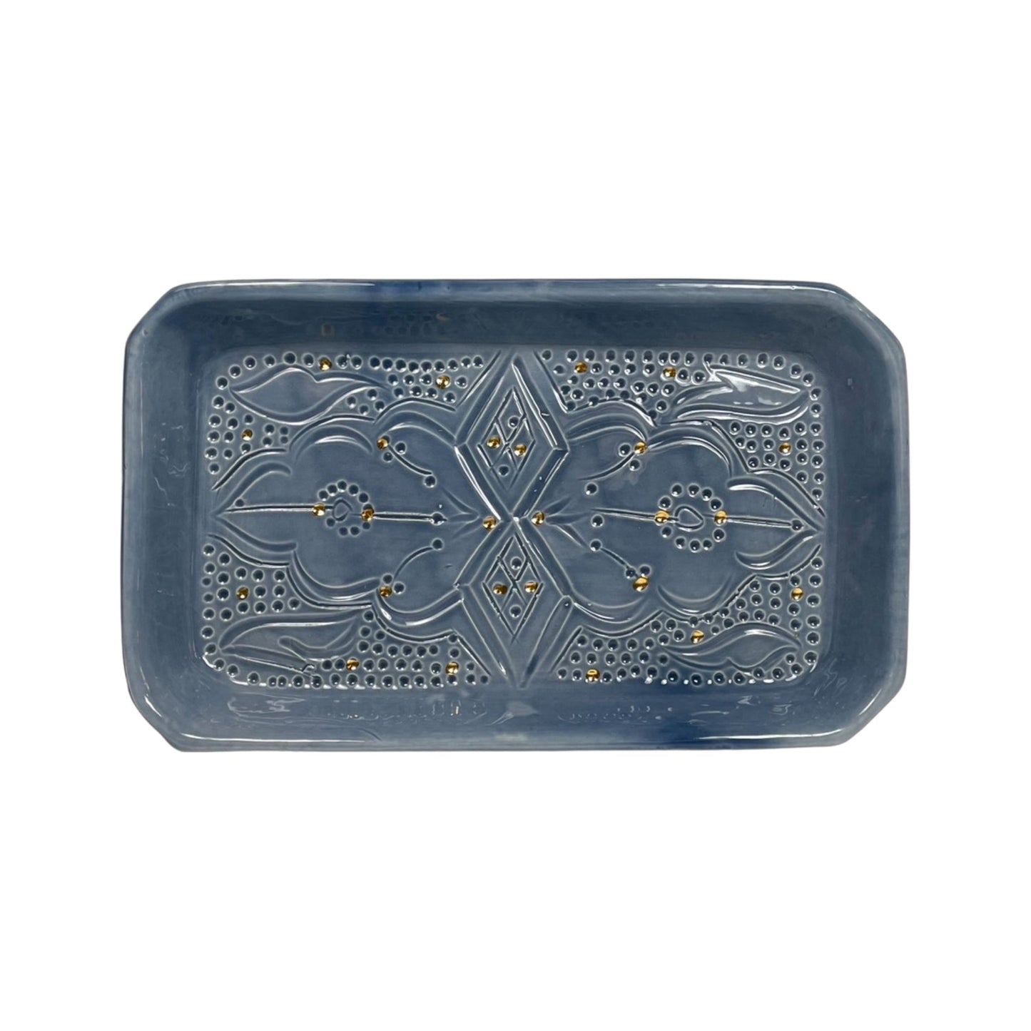 Rectangular Tray Impression Gold Ceramic