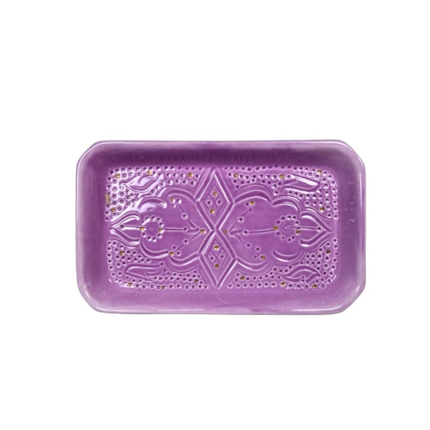 Rectangular Tray Impression Gold Ceramic