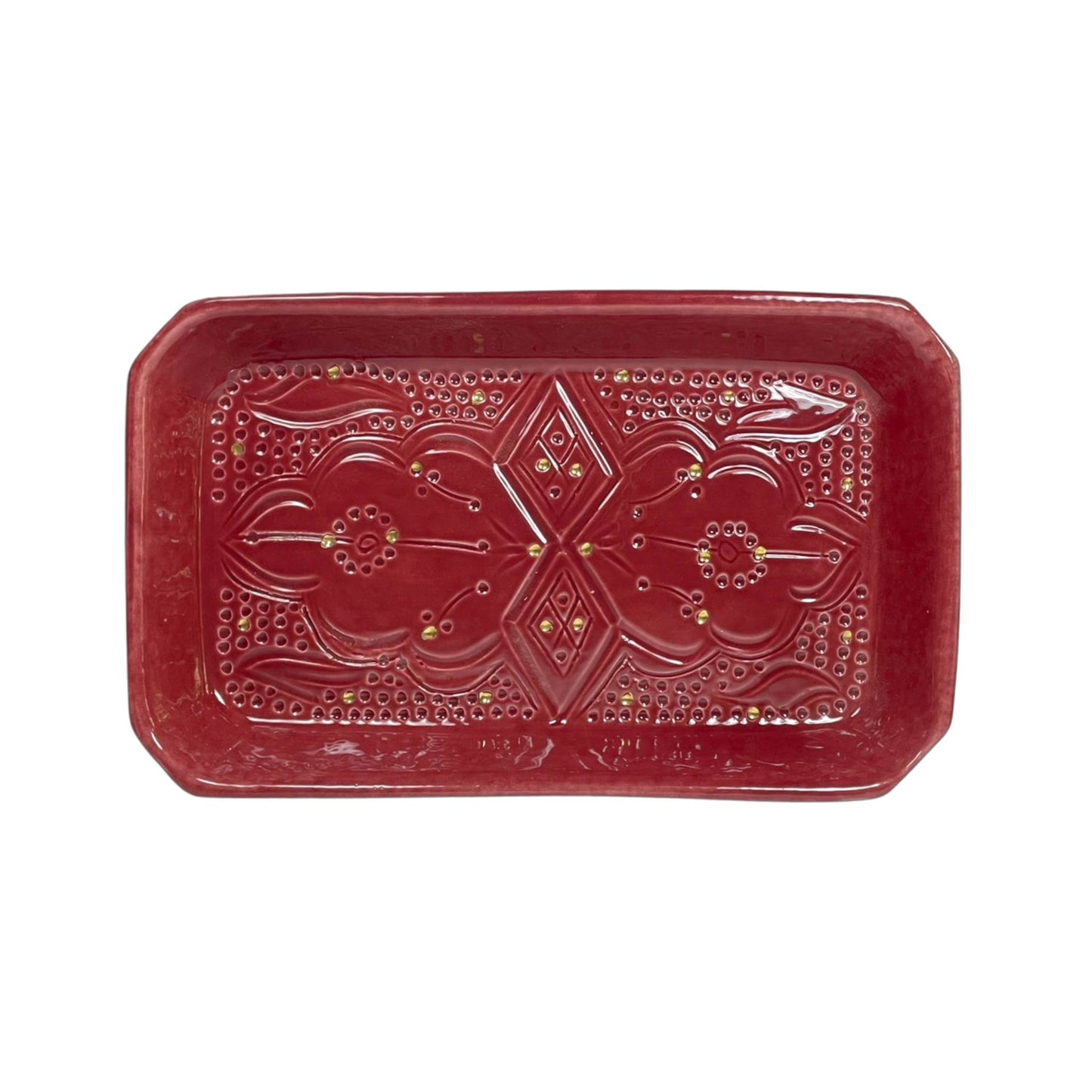 Rectangular Tray Impression Gold Ceramic