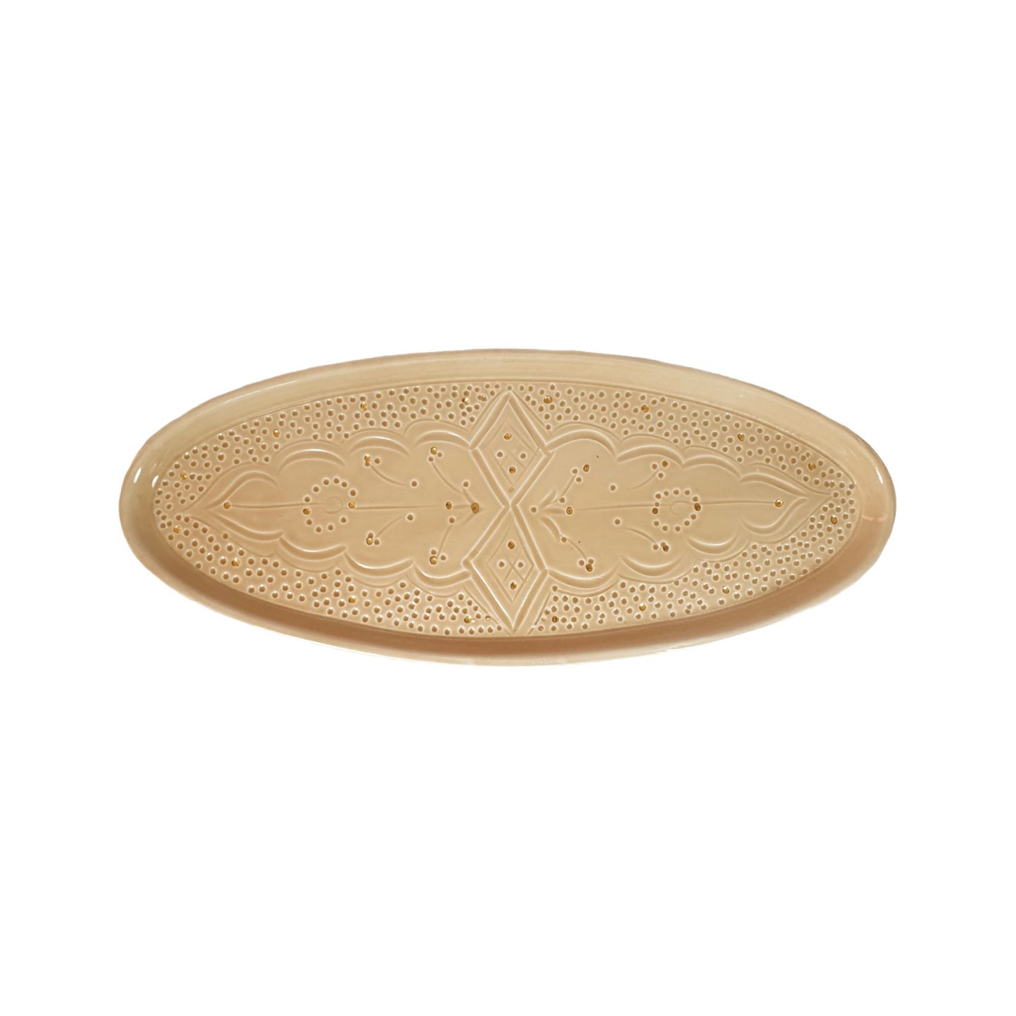 Large Oval Tray Impression Gold Ceramic