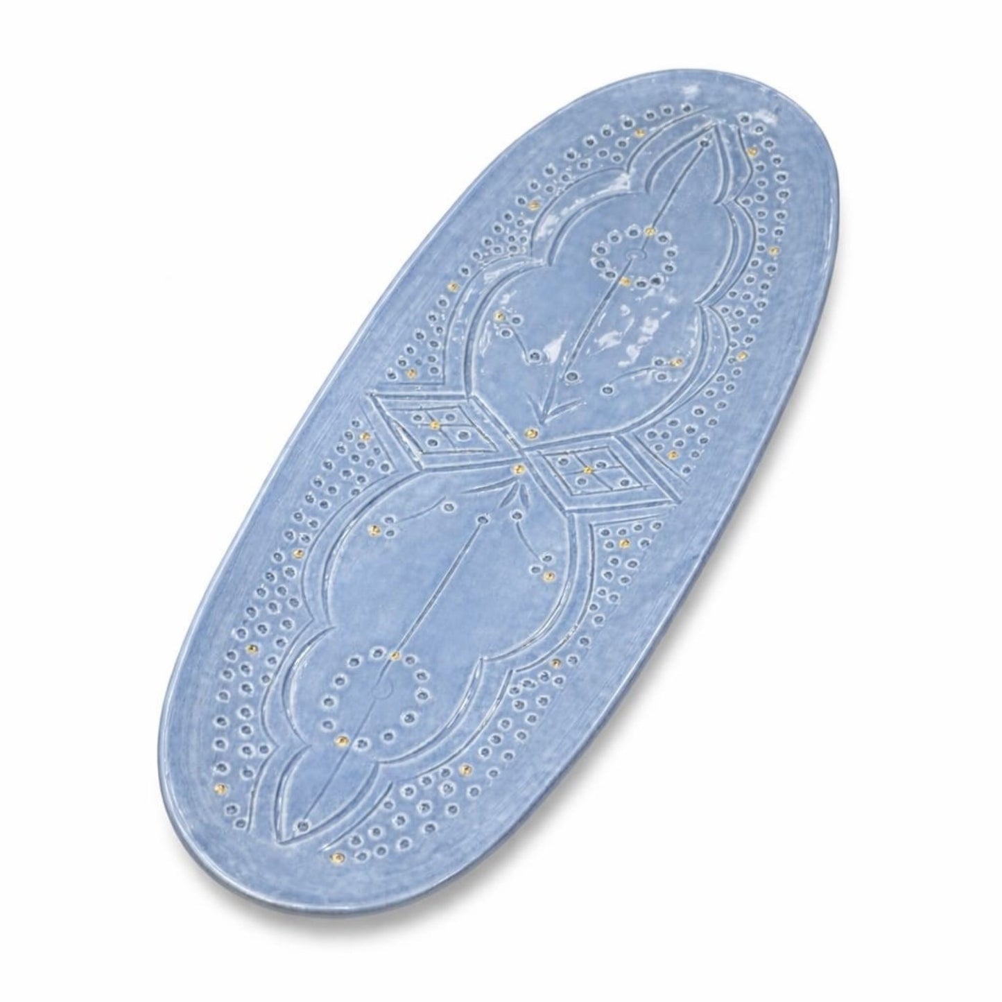 Small Oval Tray Impression Gold Ceramic