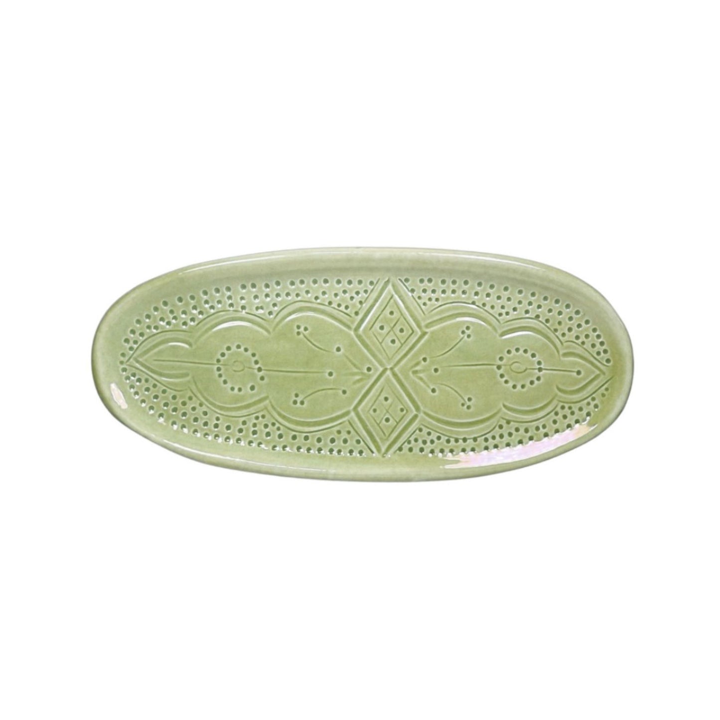 Small Oval Tray Impression Gold Ceramic