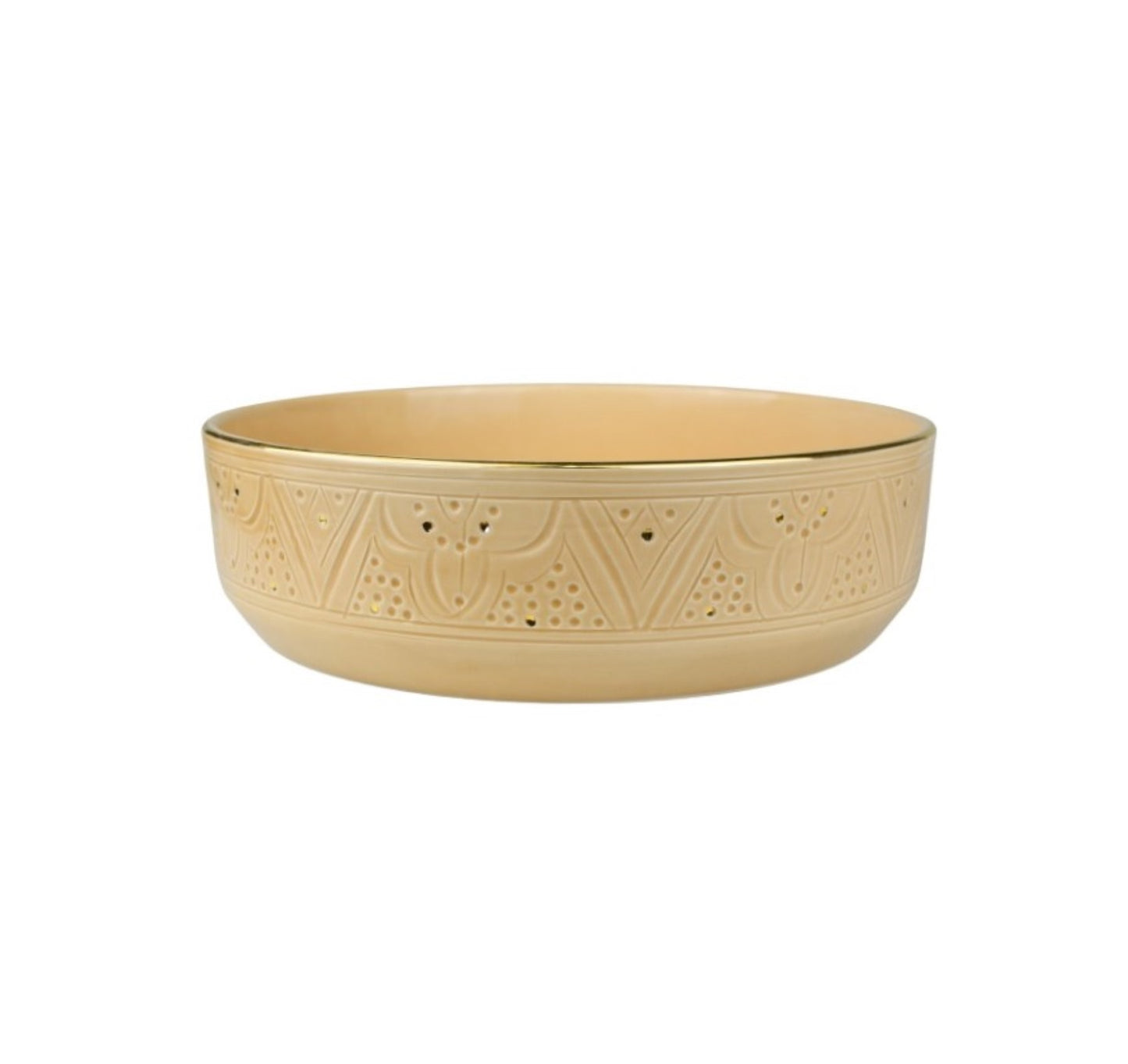 Straight Sided Gold Impression Ceramic Serving Plate