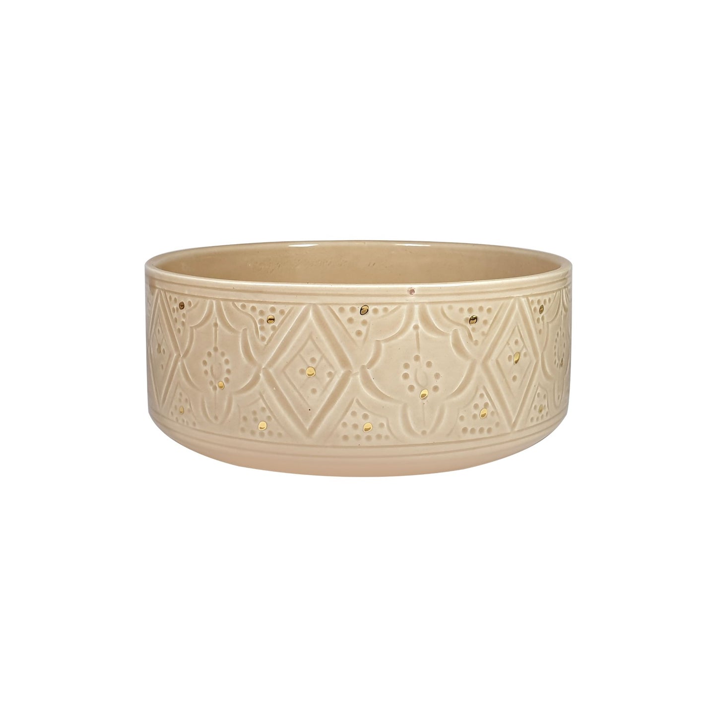 Straight Sided Gold Impression Ceramic Salad Bowl