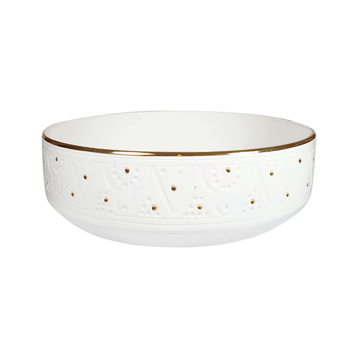 Straight Sided Gold Impression Ceramic Serving Plate