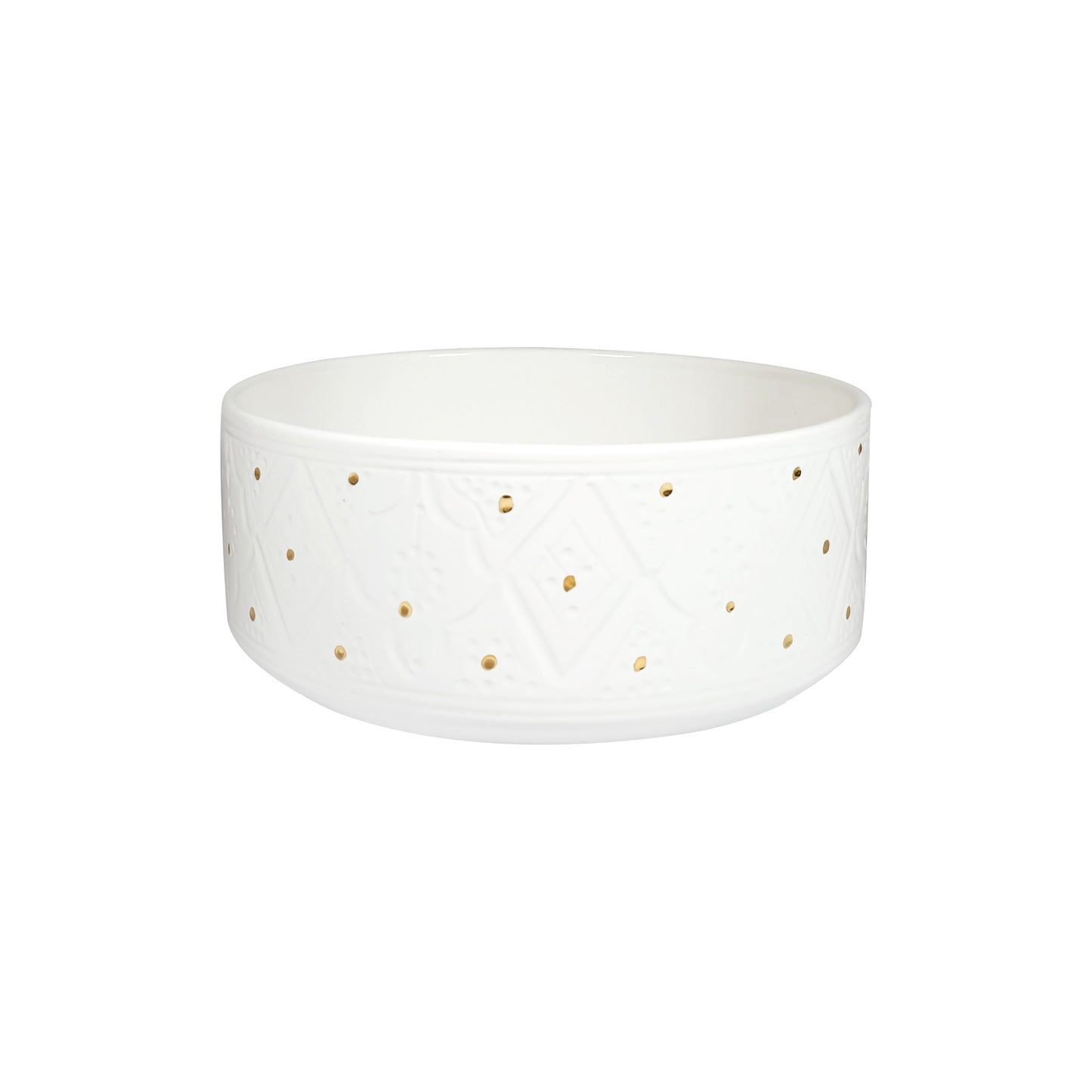 Straight Sided Gold Impression Ceramic Salad Bowl