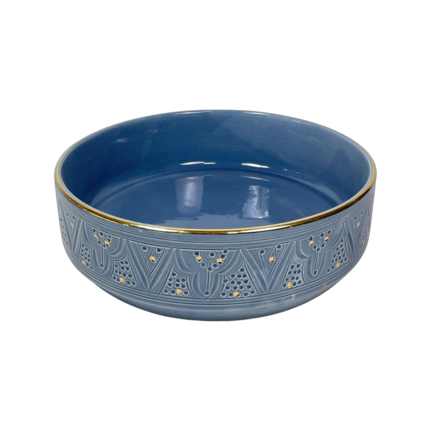 Straight Sided Gold Impression Ceramic Serving Plate