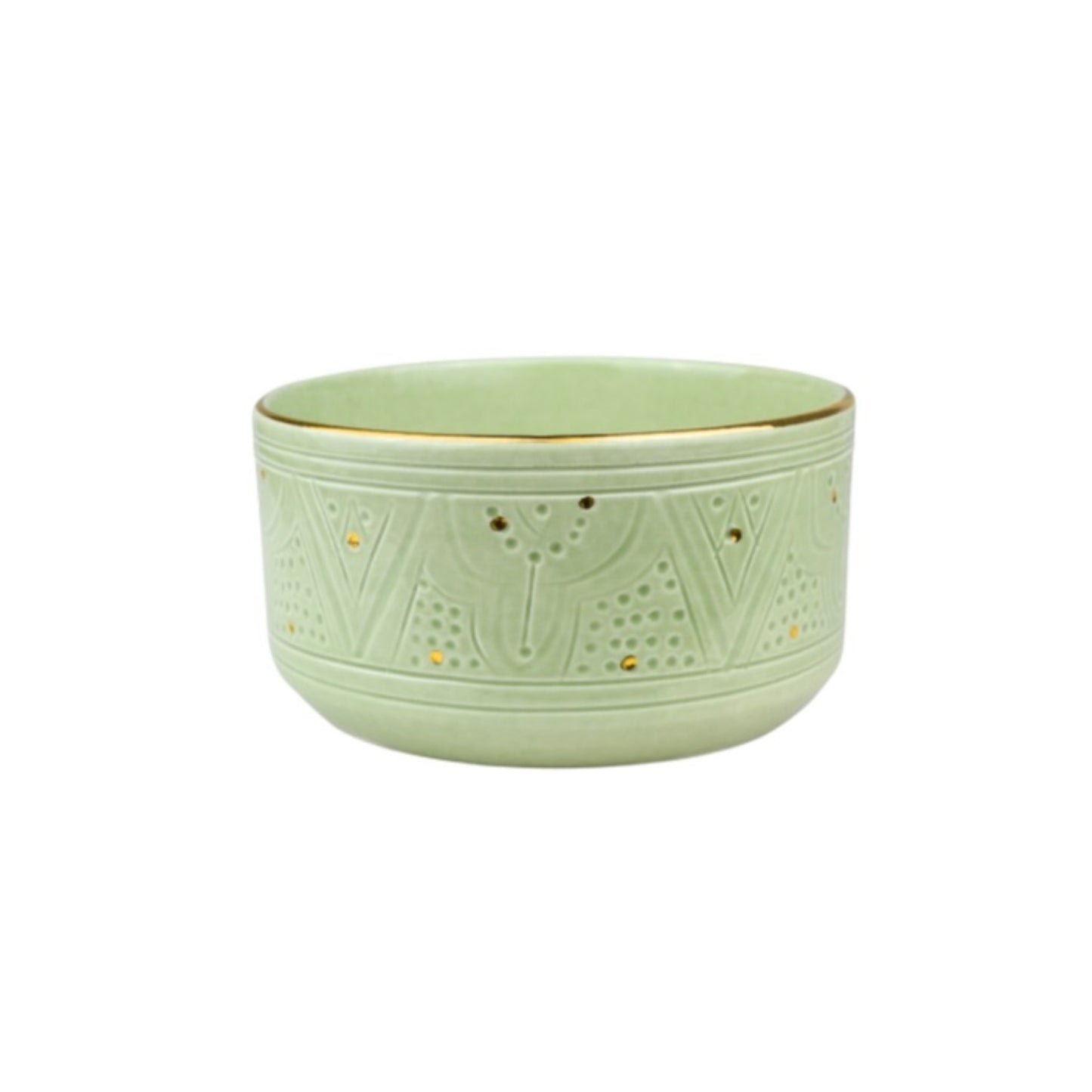 Straight Sided Ceramic Bowl Gold Impression