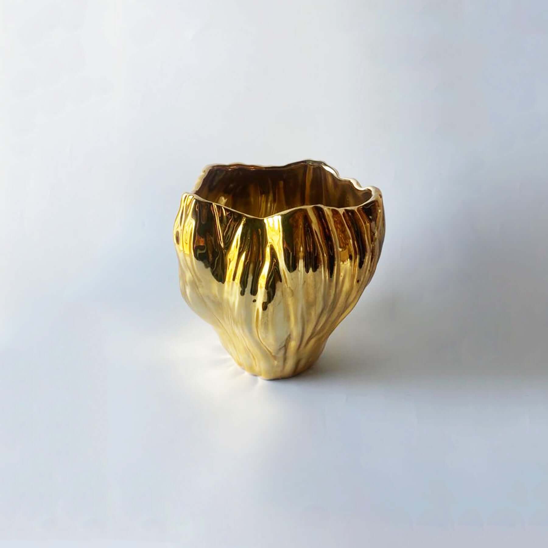 Ceramic Vase Gold Medium - Pieces SA