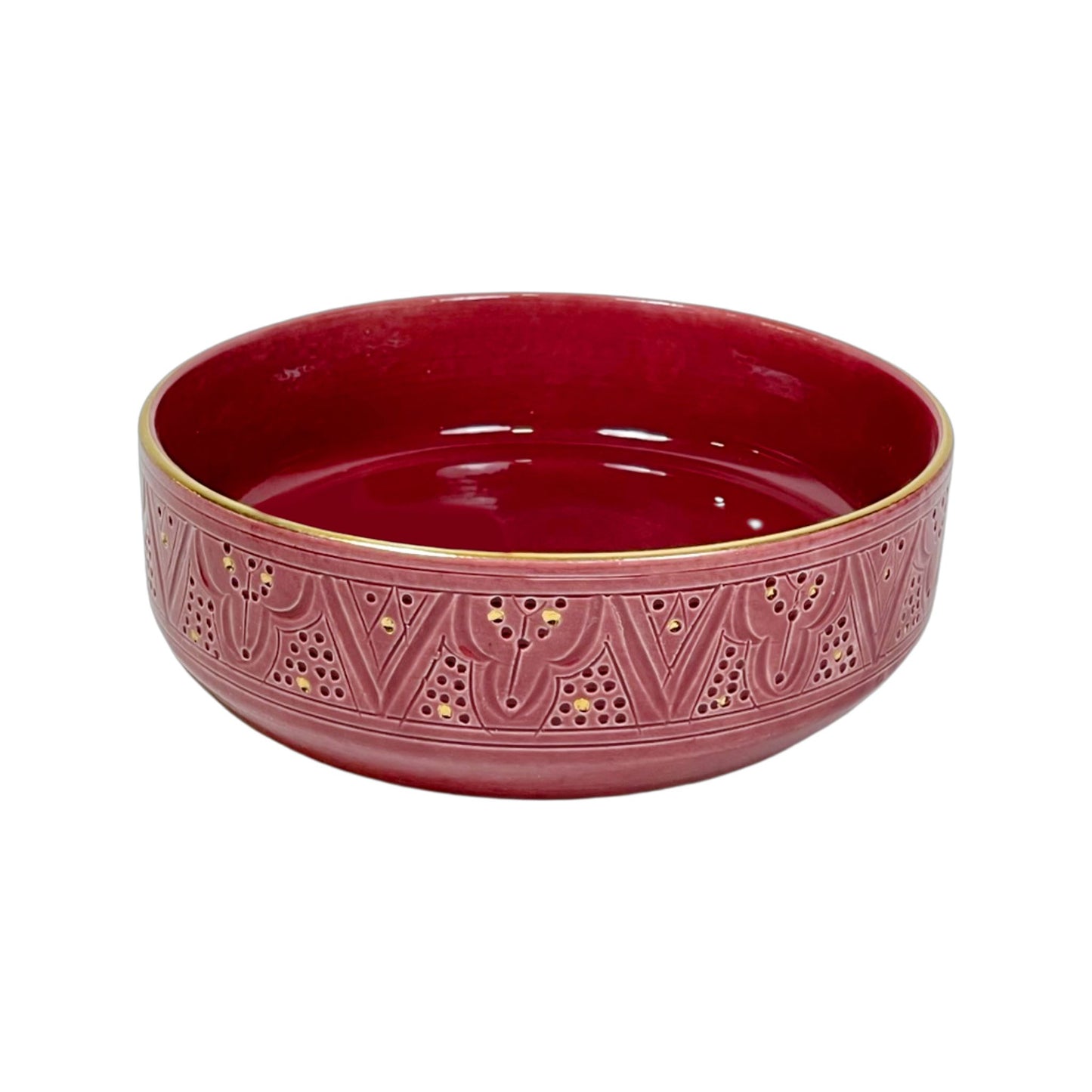 Straight Sided Gold Impression Ceramic Serving Plate