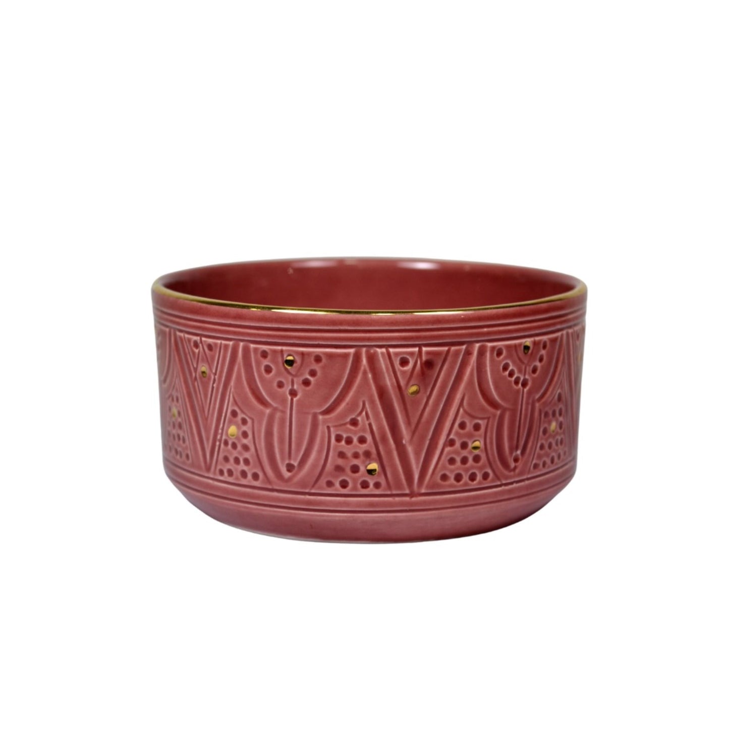 Straight Sided Ceramic Bowl Gold Impression