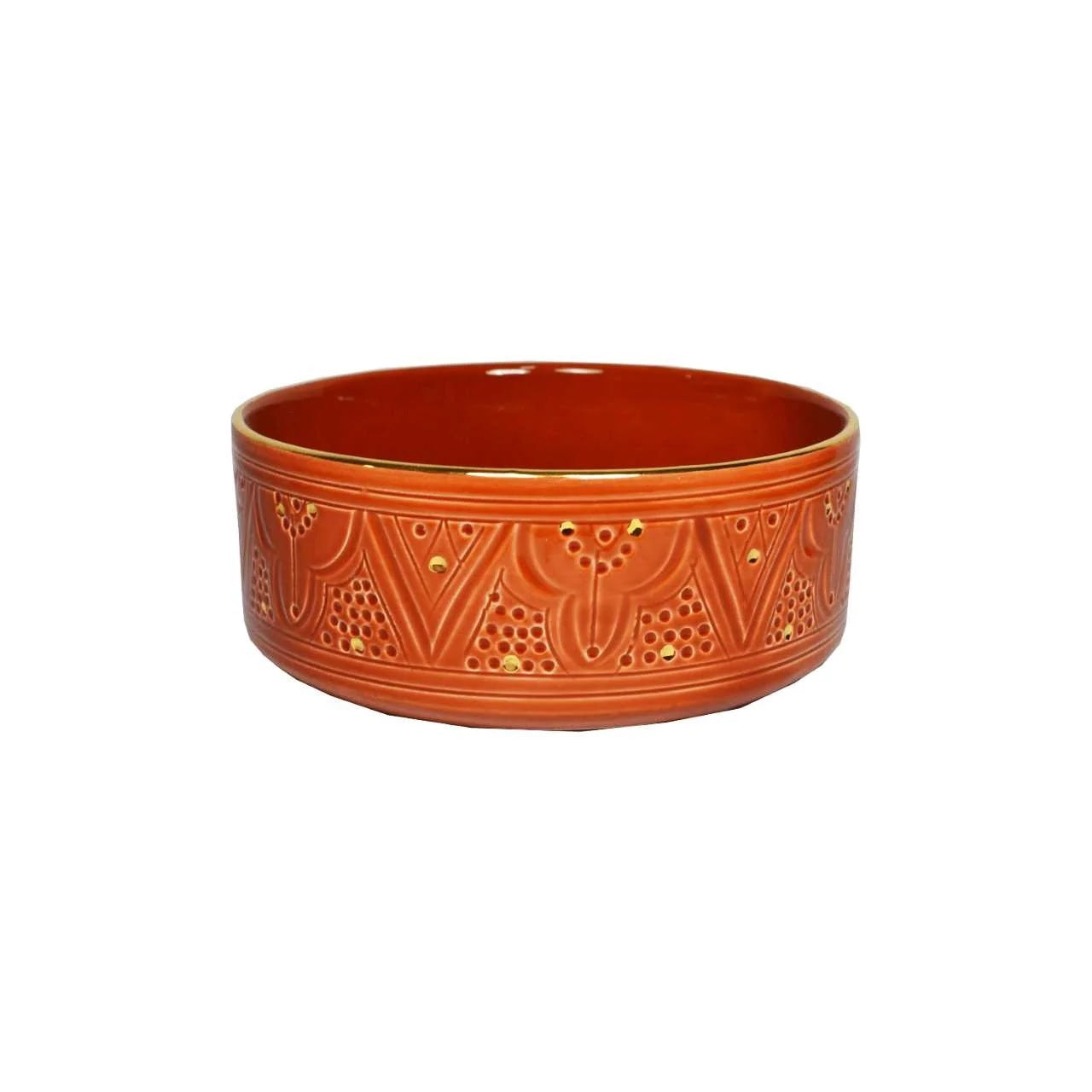 Straight Sided Gold Impression Ceramic Serving Plate