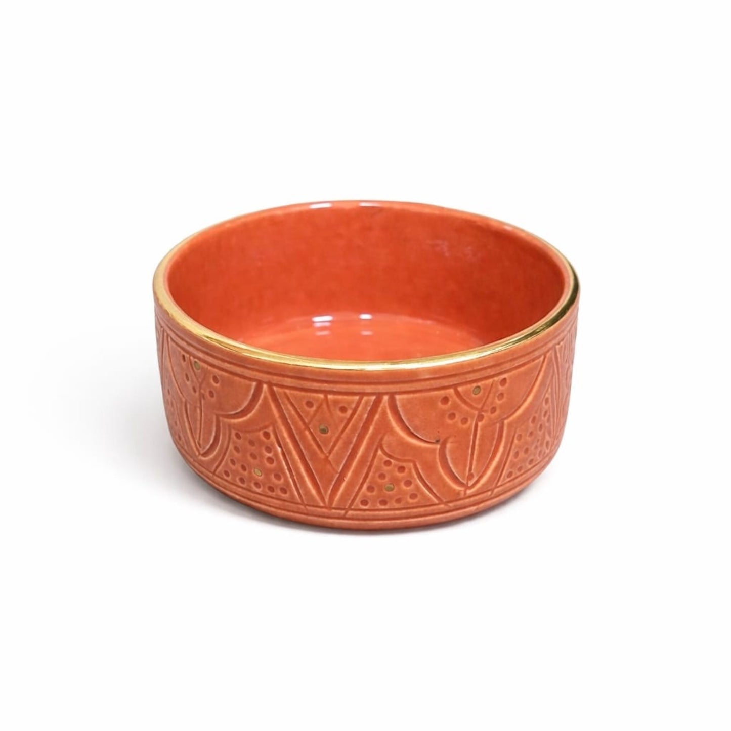 Straight Sided Ceramic Bowl Gold Impression