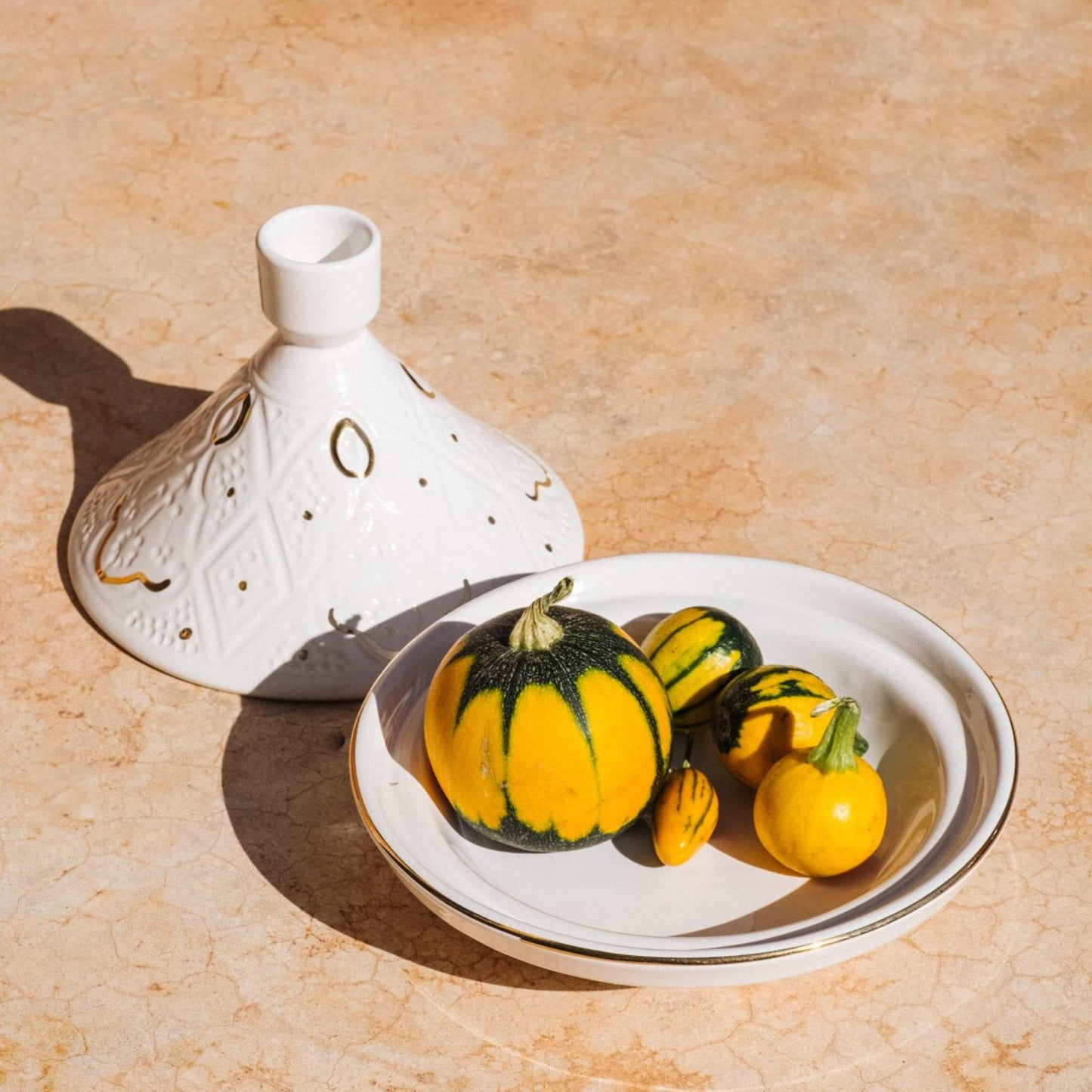 Small Tajine Impression Gold Ceramic