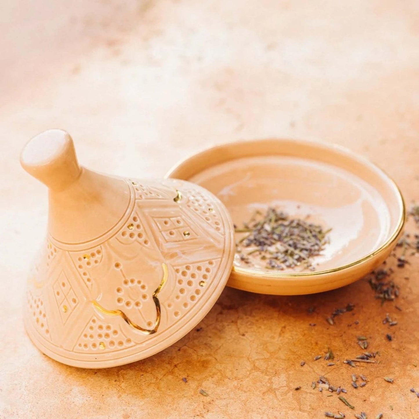 Medium Ceramic Tajine Impression Gold