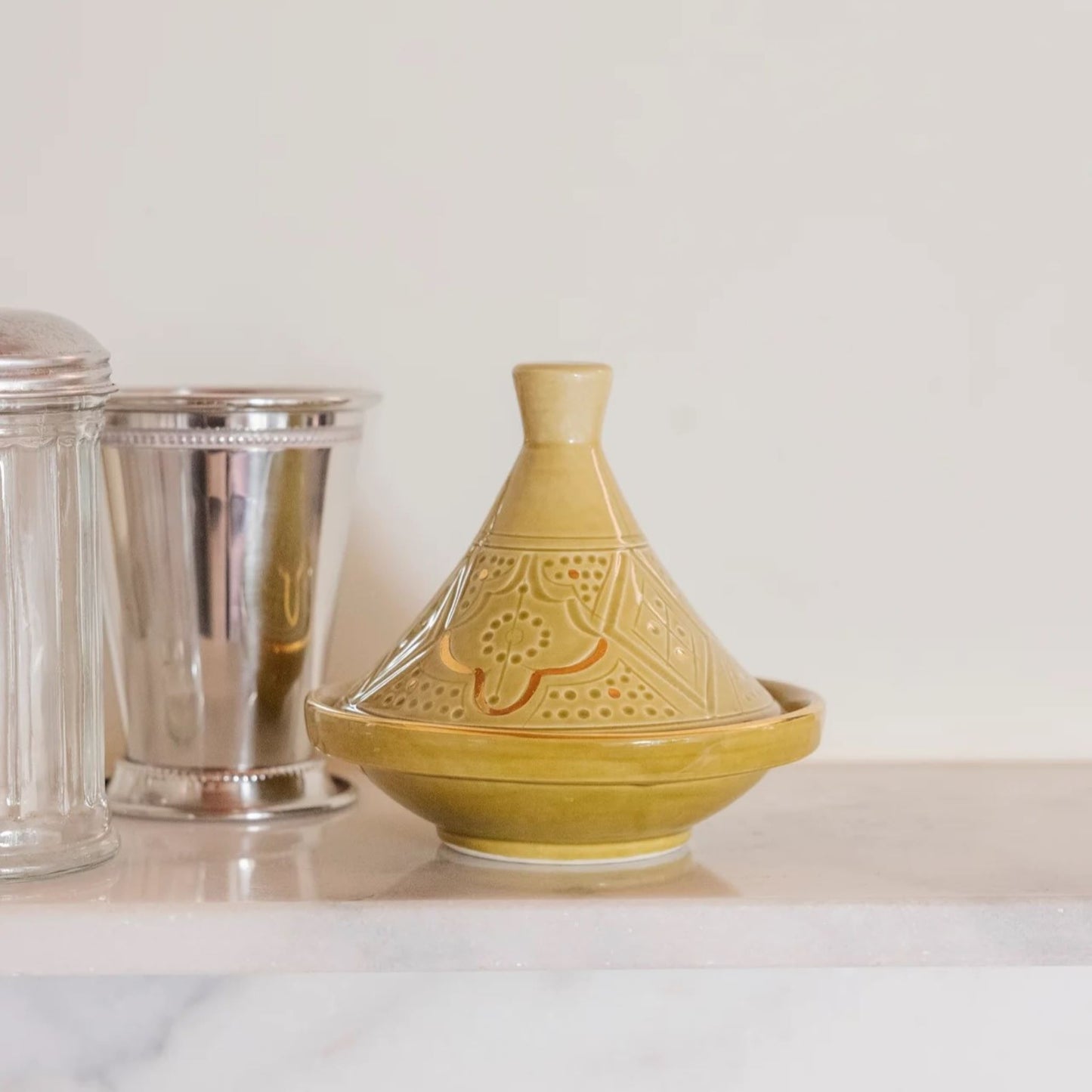 Small Tajine Impression Gold Ceramic