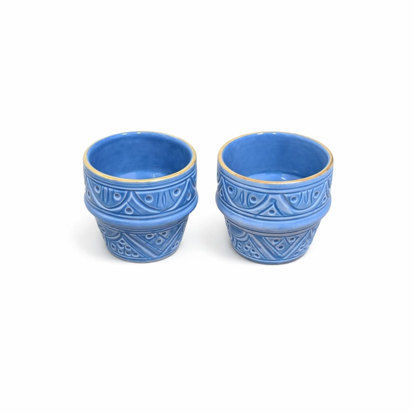 Espresso Ceramic Cup Impression Gold Set of 2