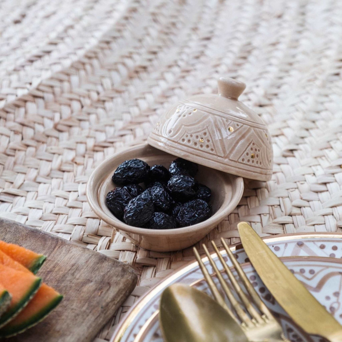 Butter Dish Impression Gold Ceramic