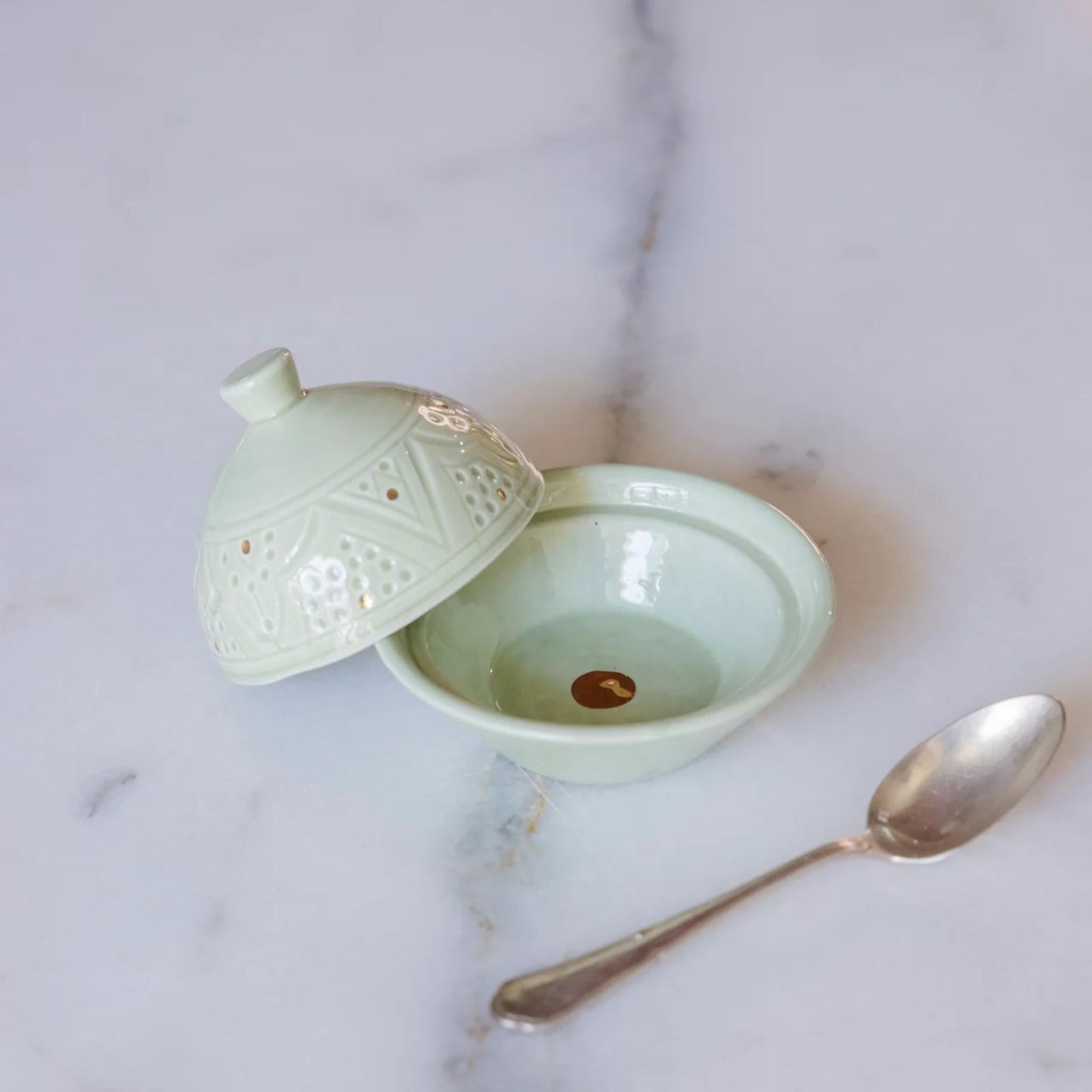 Butter Dish Impression Gold Ceramic