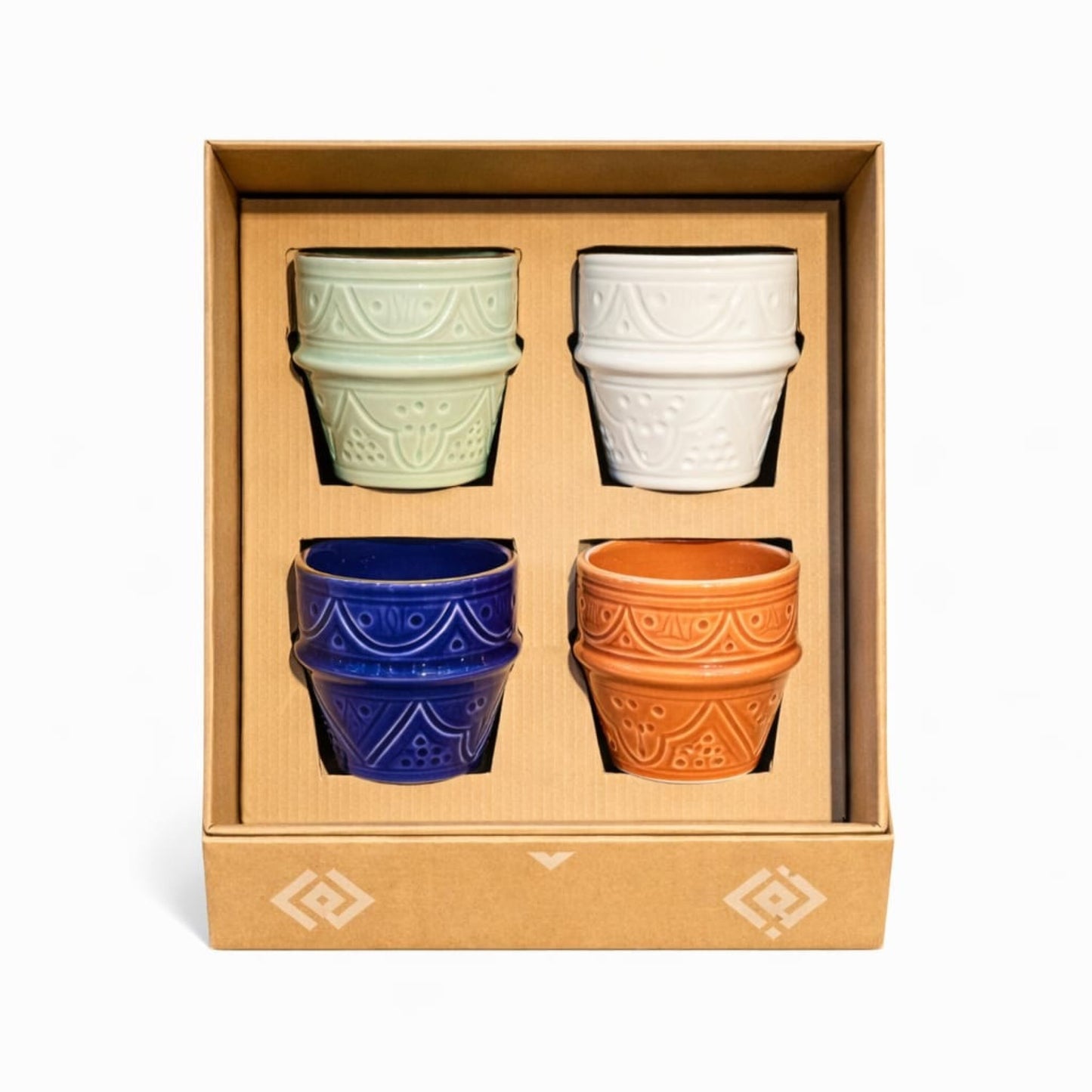 Set of 4 Color Coffee Cups Impression