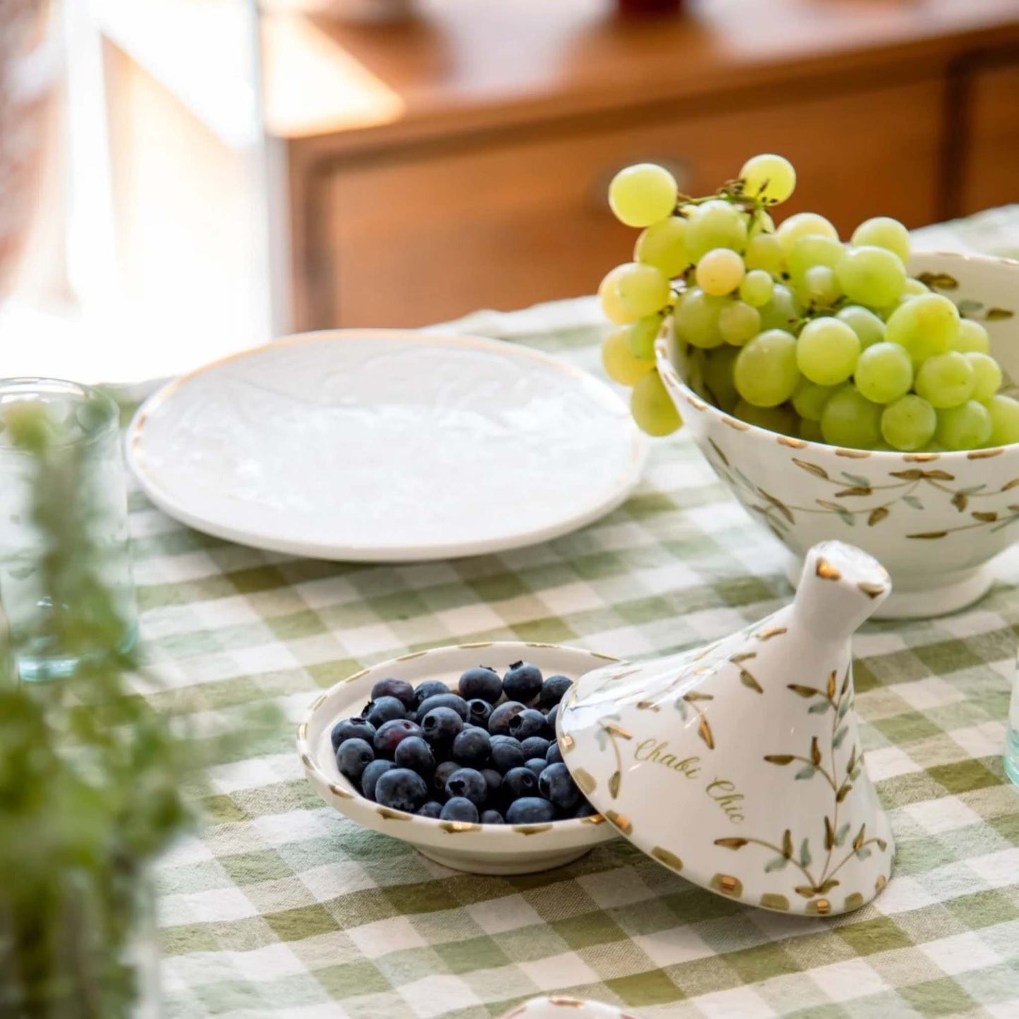 Small Tajine Flower Gold Ceramic