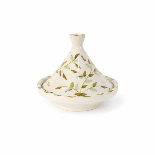 Small Tajine Flower Gold Ceramic