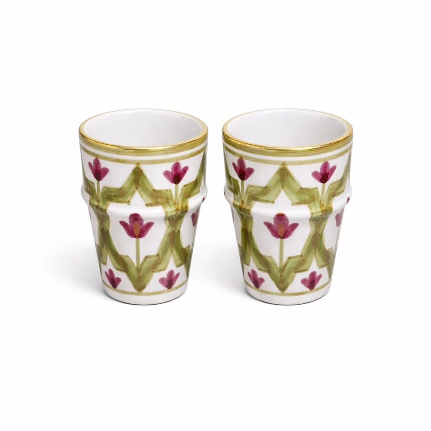 Medium Beldi Cup Mida Khaki Aubergine Gold Set of 2