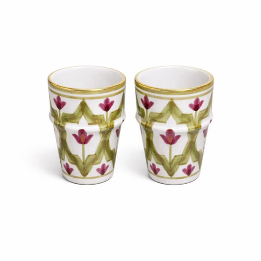 Medium Beldi Cup Mida Khaki Aubergine Gold Set of 2