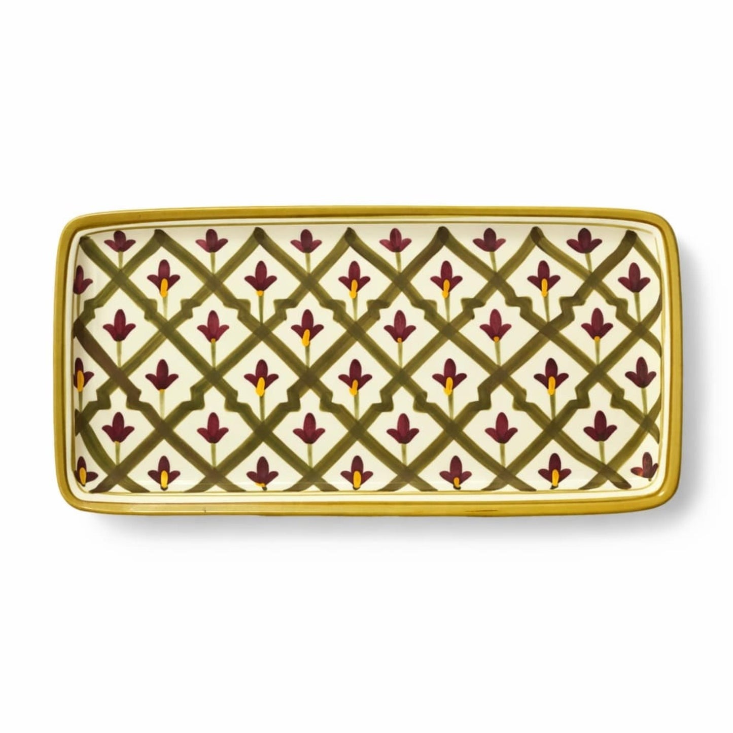 Tray Long A Cake Mida Gold Ceramic