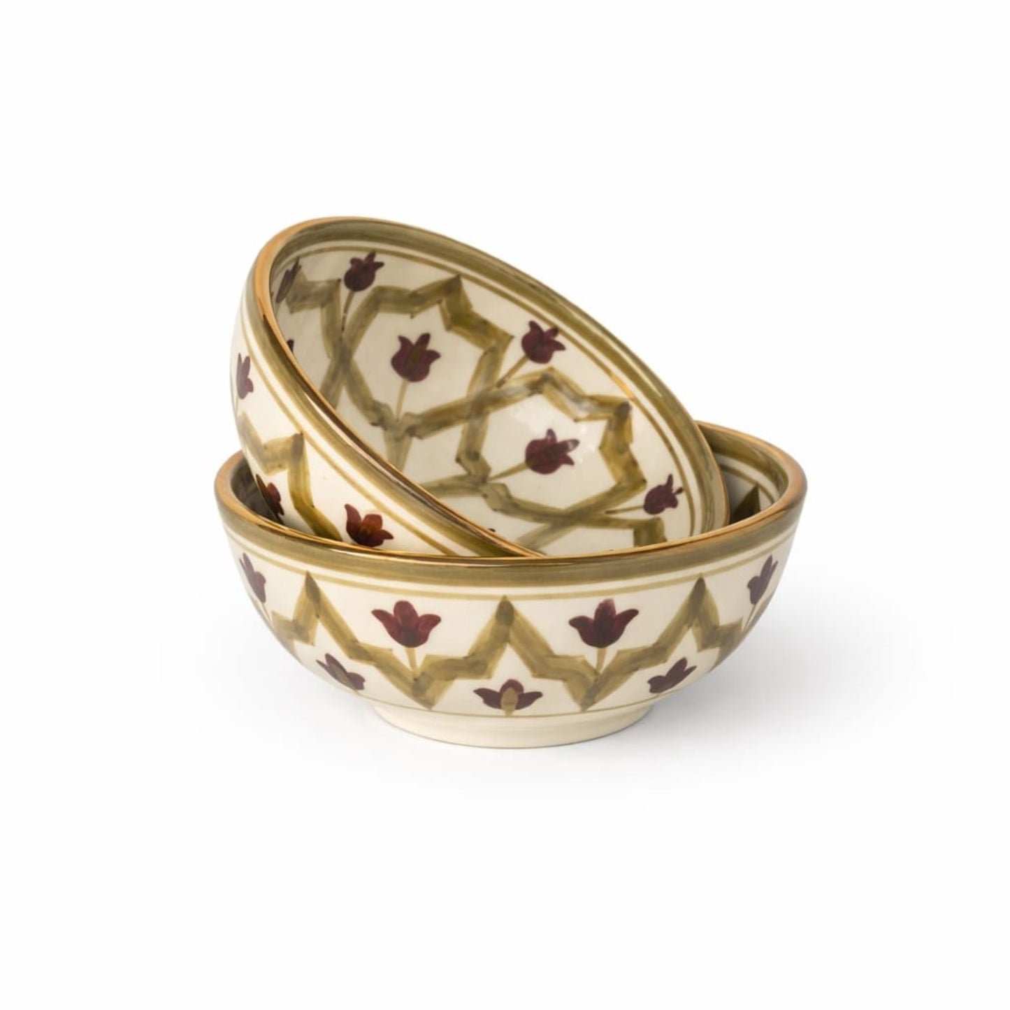 Small Round Bowl Mida Gold Ceramic Set of 2