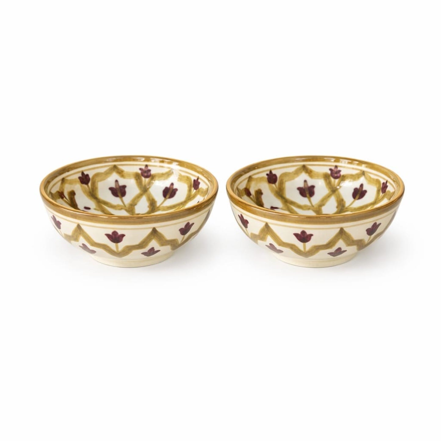 Small Round Bowl Mida Gold Ceramic Set of 2