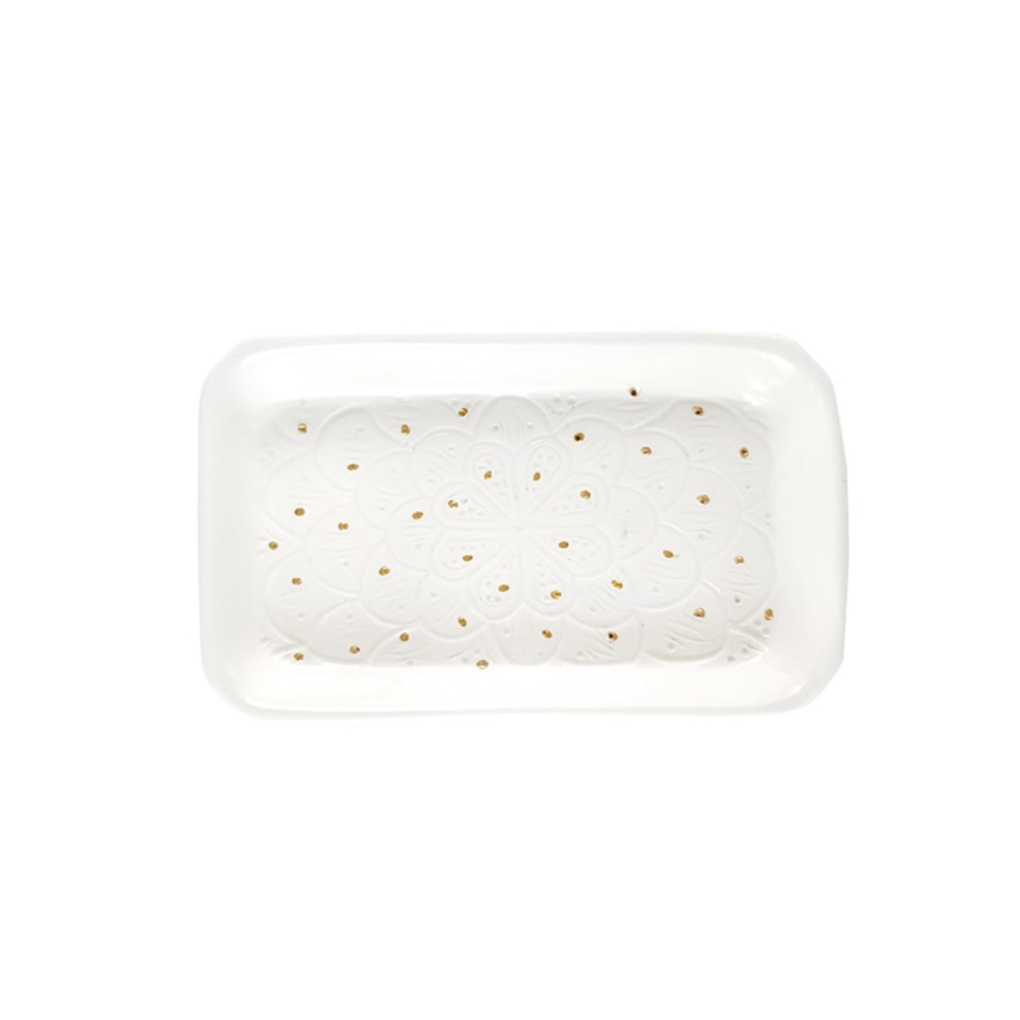 Rectangular Tray Impression Gold Ceramic