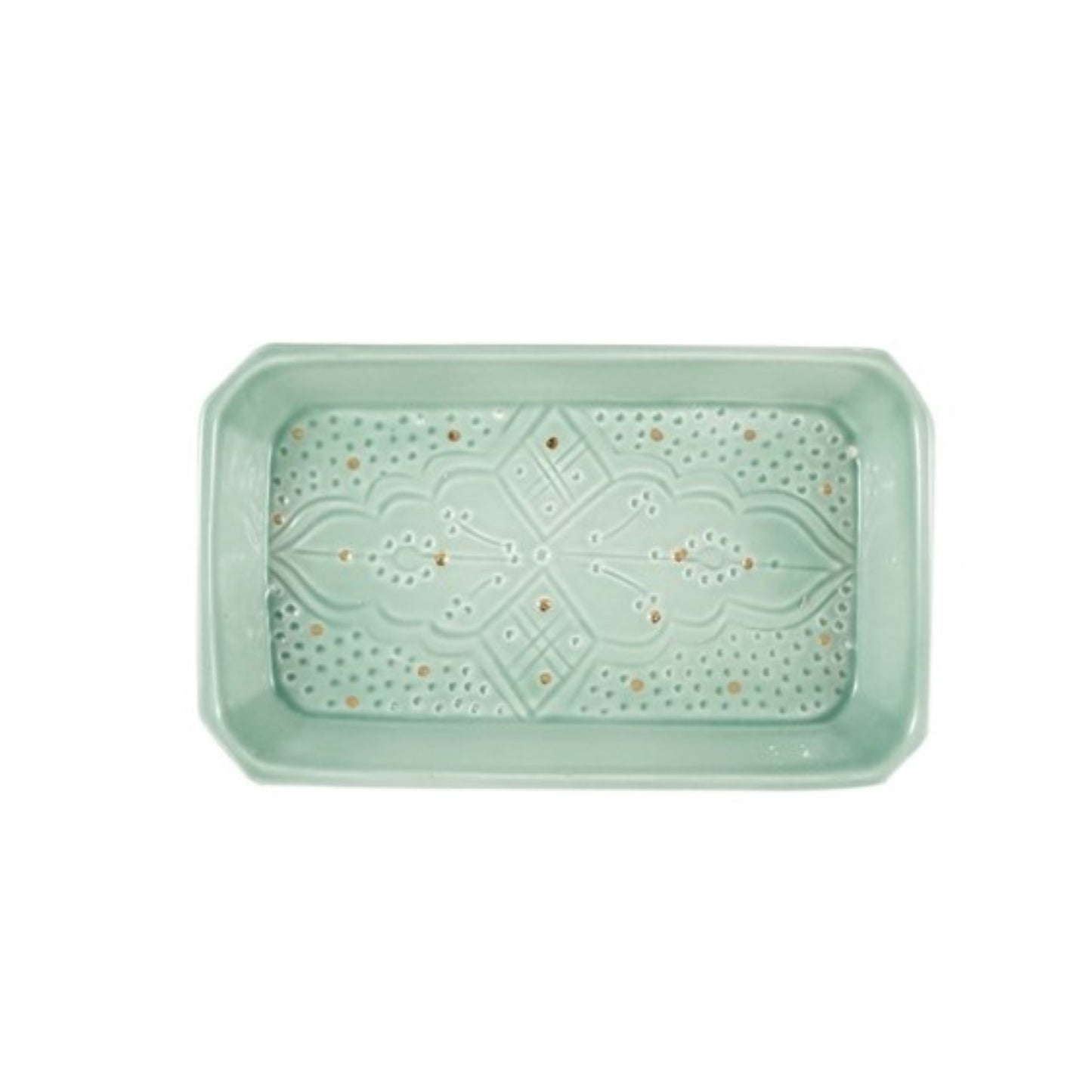 Rectangular Tray Impression Gold Ceramic