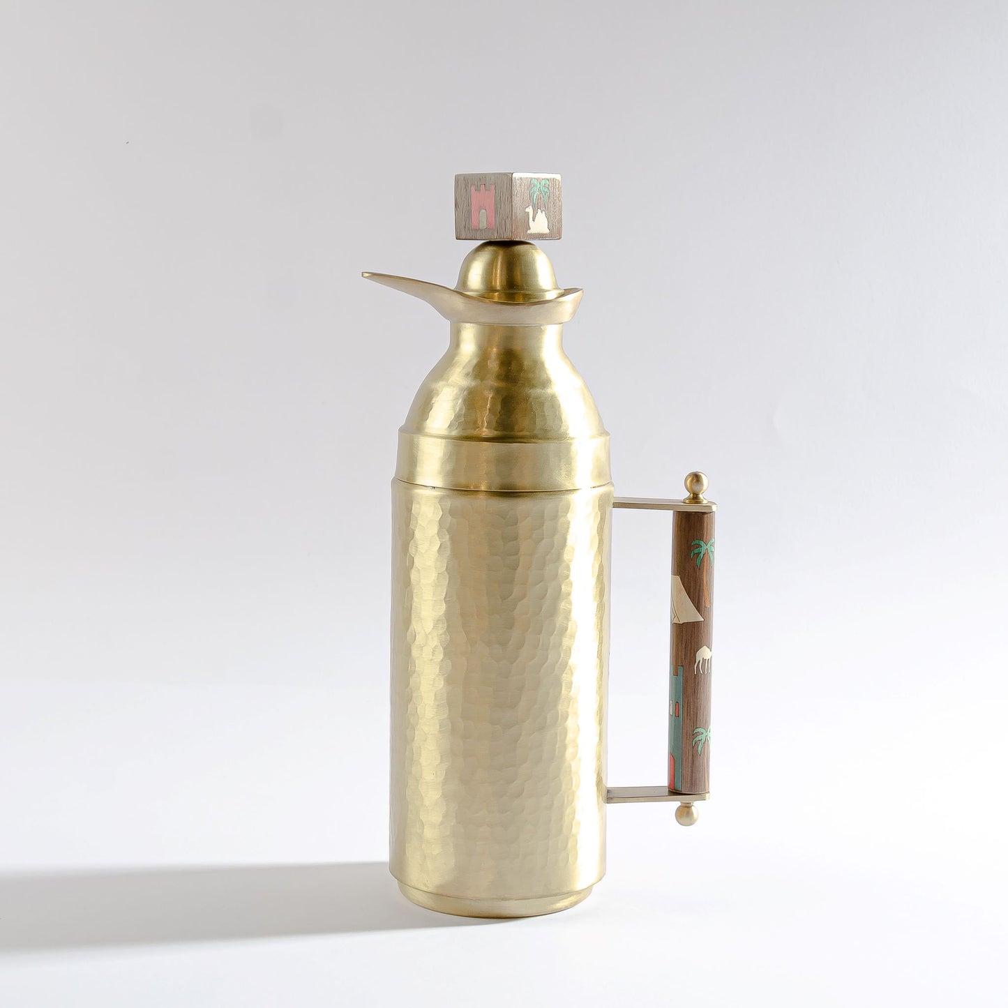 Hammered Gold Tea Thermos Camel & Palm Edition