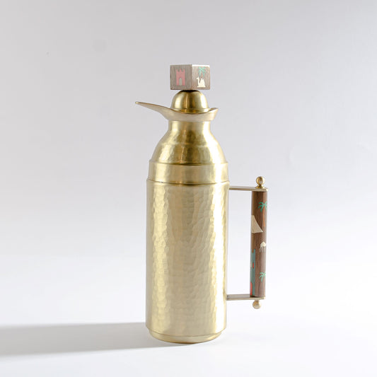 Hammered Gold Tea Thermos Camel & Palm Edition