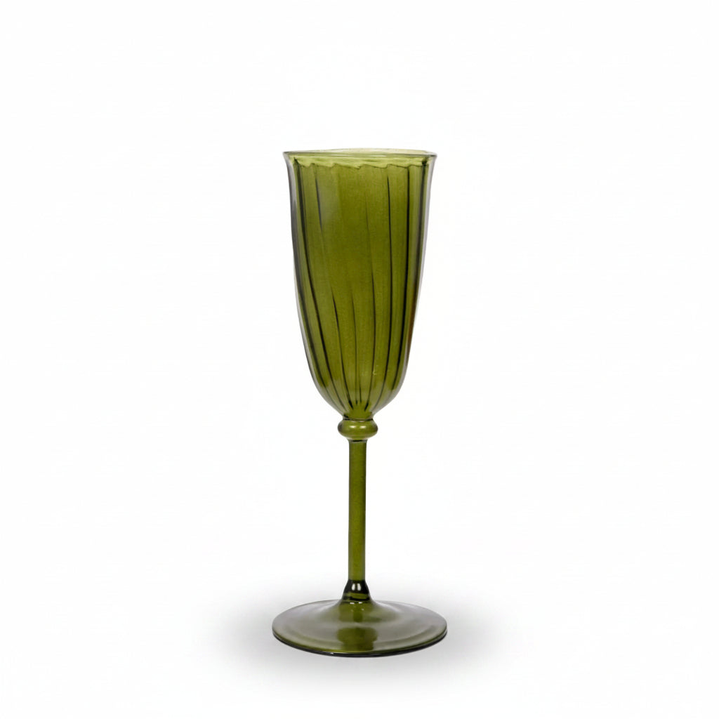 Green Gratitude Glasses Set of 6