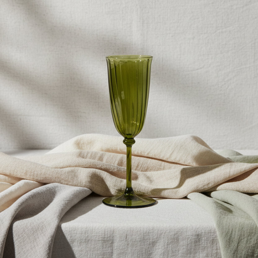 Green Gratitude Glasses Set of 6