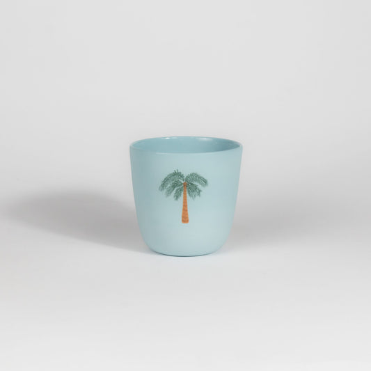 Palm Tree Medium Cup Sky Blue