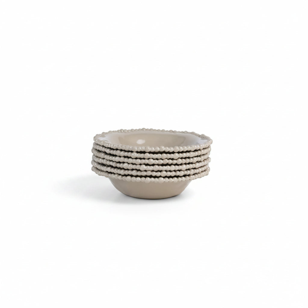 Soup Bowl Joke Table Taupe Set of 6