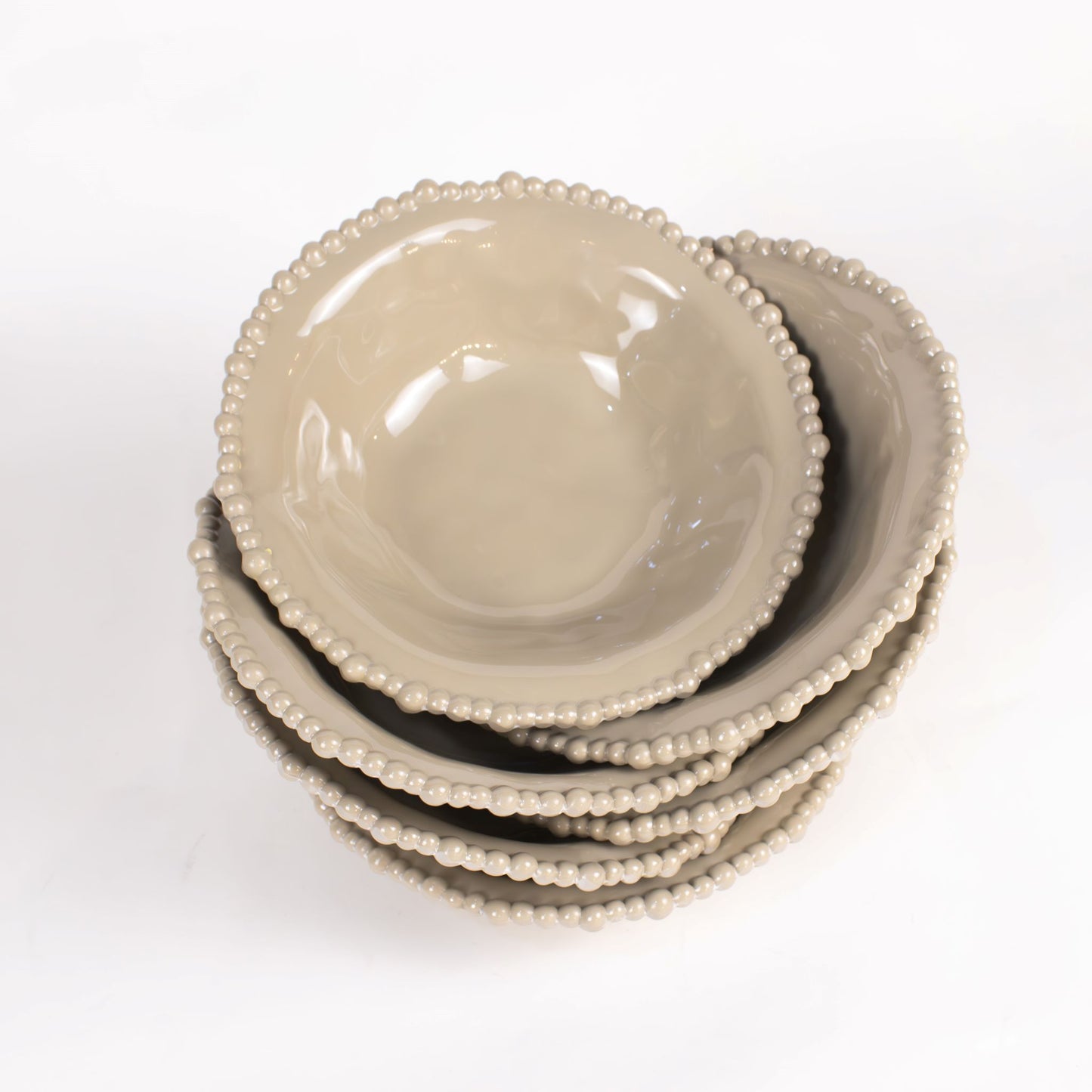 Soup Bowl Joke Table Taupe Set of 6