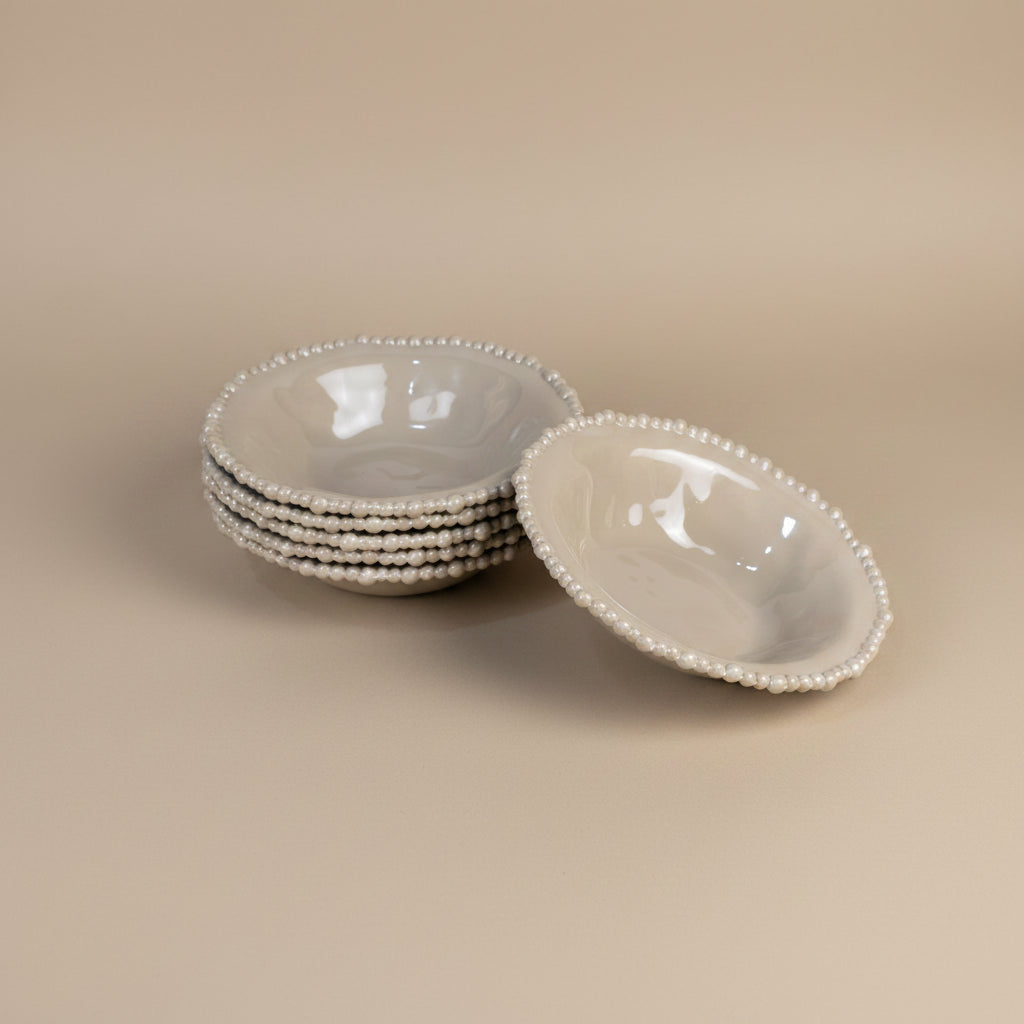 Soup Bowl Joke Table Taupe Set of 6