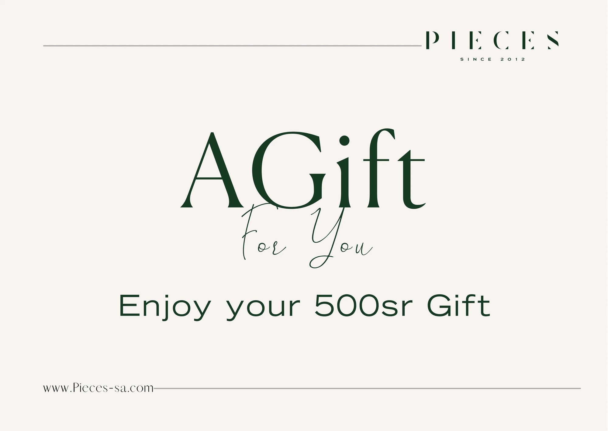 Pieces Gift Card - Pieces SA