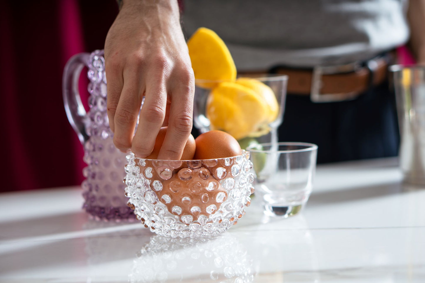 Clear Hobnail Bowl Small Set of 4 - Pieces SA